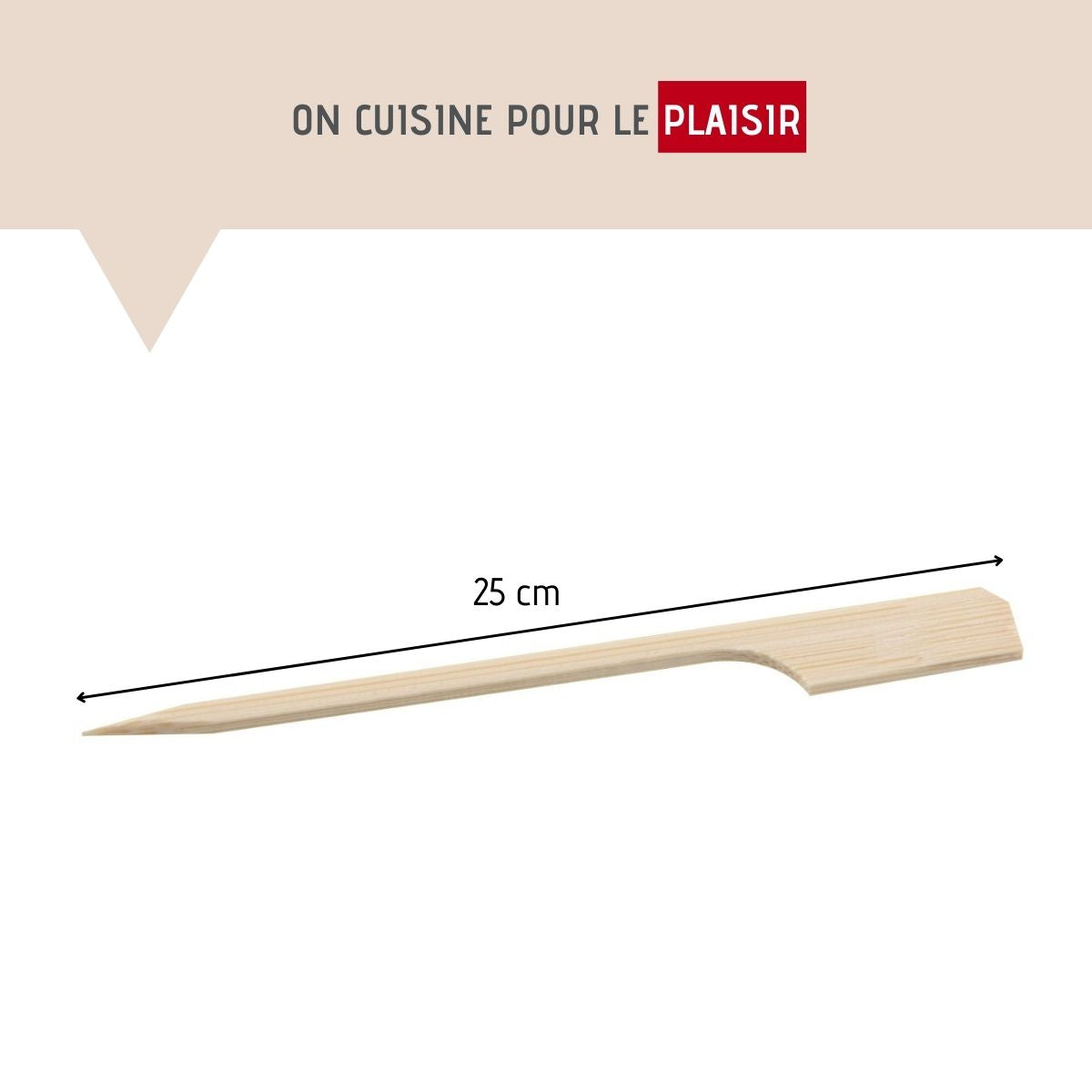 Lot de 50 pics à brochettes en bois 25 cm  Basic Fackelmann - Mathon - 6