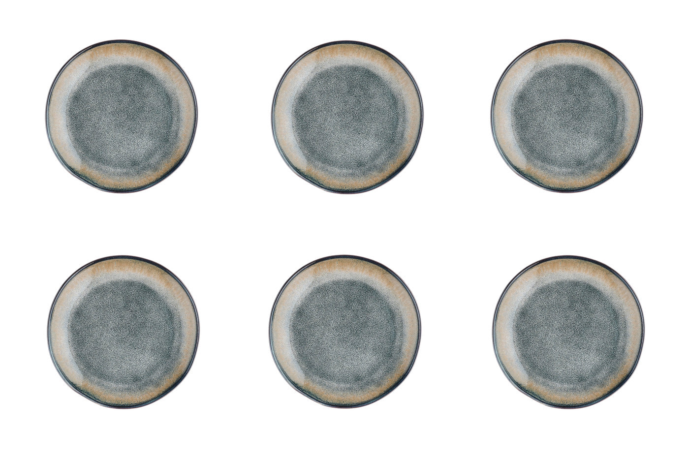 Lot de 6 assiettes à dessert en grès gris D20.5 Björn - Mathon - 1