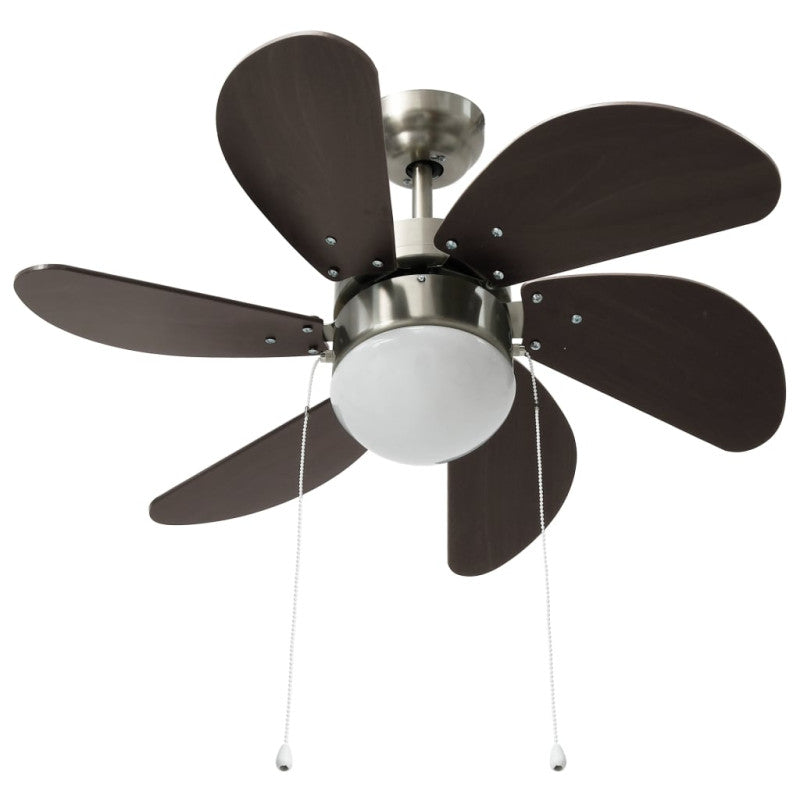 Ventilateur De Plafond Avec Lampe 76 Cm Marron Foncé VIDAXL - Mathon - 5
