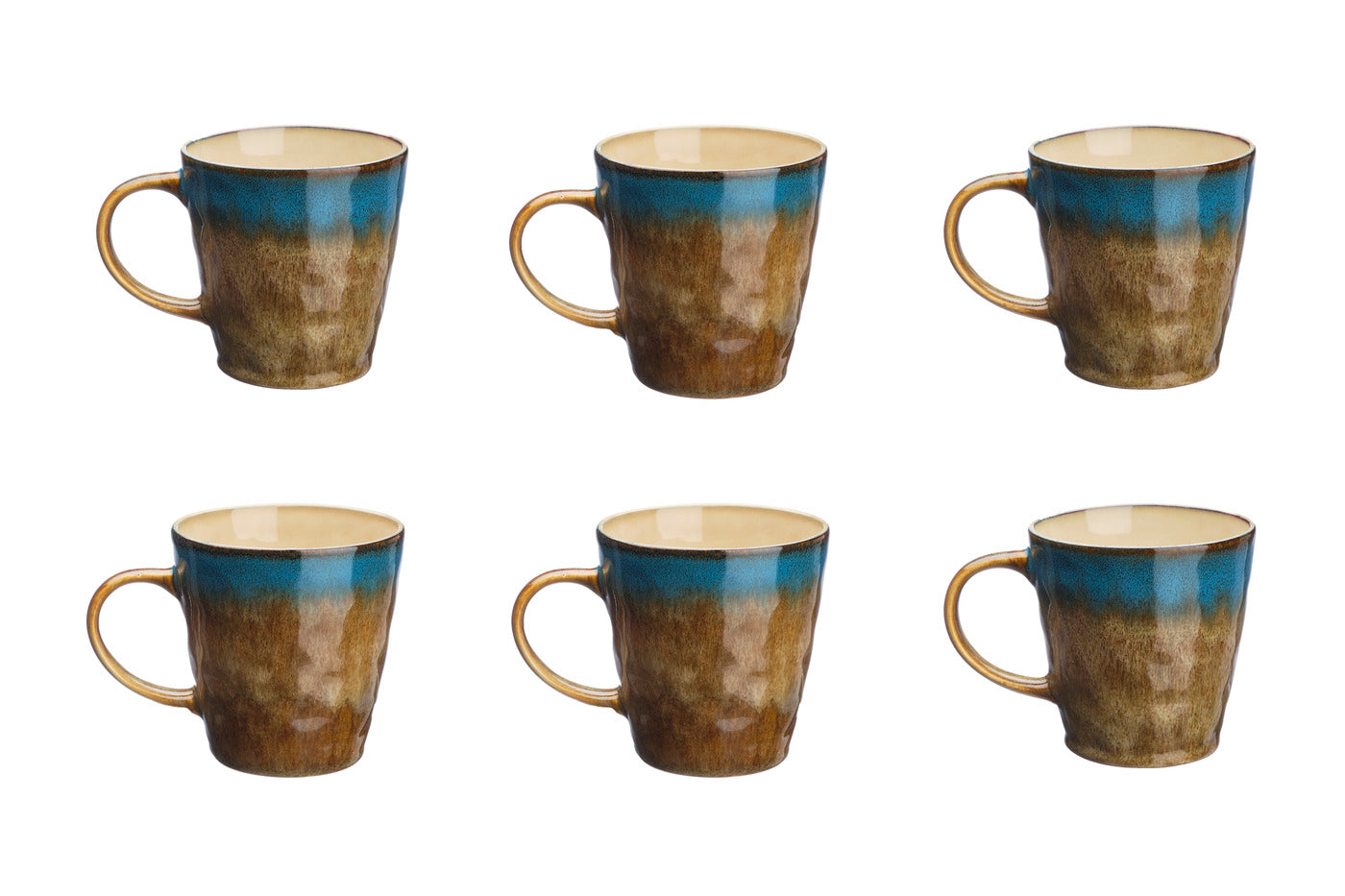 Lot de 6 mugs en grès marron 40cl Björn - Mathon - 1