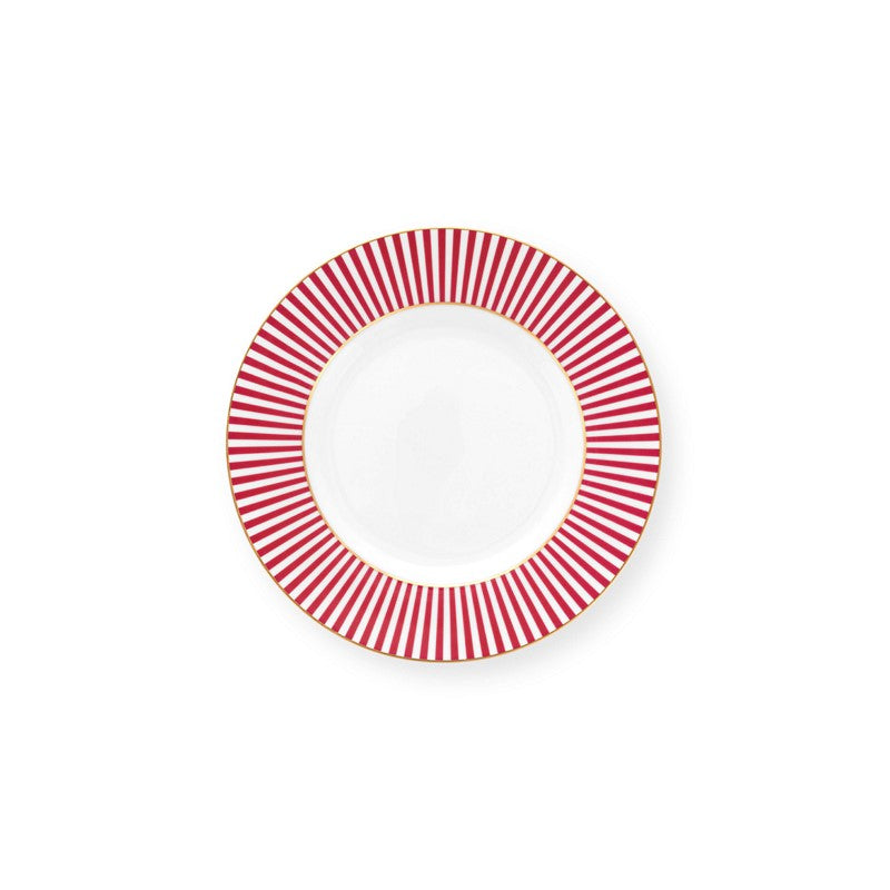 Lot de 6 Assiettes petit four Royal Stripes Rose - 12cm Pip Studio - Mathon