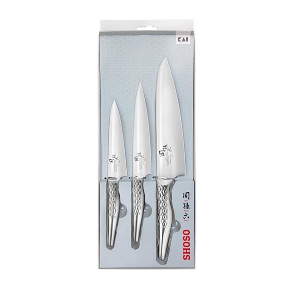 Set 3 couteaux  de cuisine SHOSO 12 15 18cm Kai - Mathon - 1