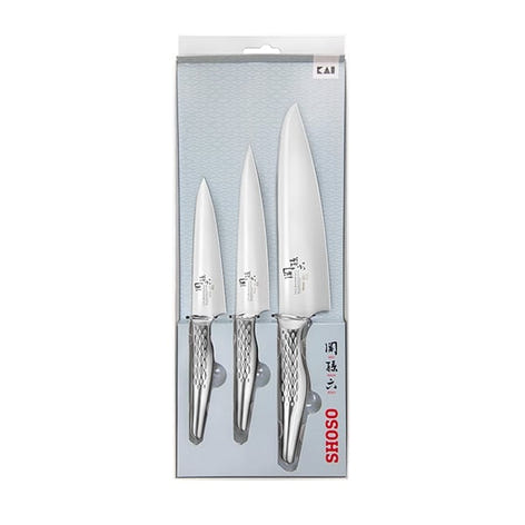 Set 3 couteaux  de cuisine SHOSO 12 15 18cm Kai - Mathon - 1