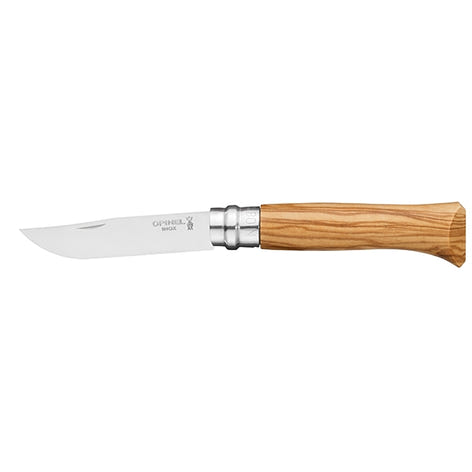 Couteau pliant N°08 Inox 8,5 cm manche en Olivier Opinel - Mathon - 1