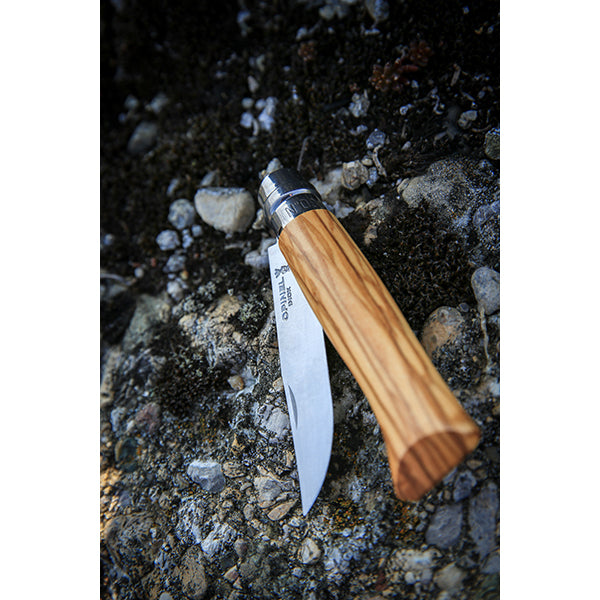 Couteau pliant N°08 Inox 8,5 cm manche en Olivier Opinel - Mathon - 2