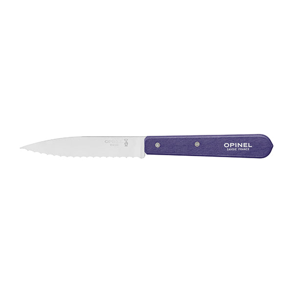 Couteau office N°113 lame crantée inox 10 cm violet Opinel - Mathon - 1