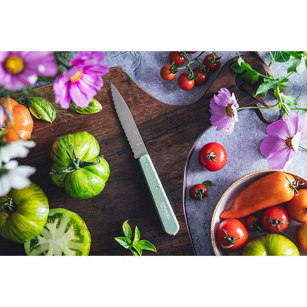 Couteau office N°113 lame crantée inox 10 cm sauge Opinel - Mathon - 2