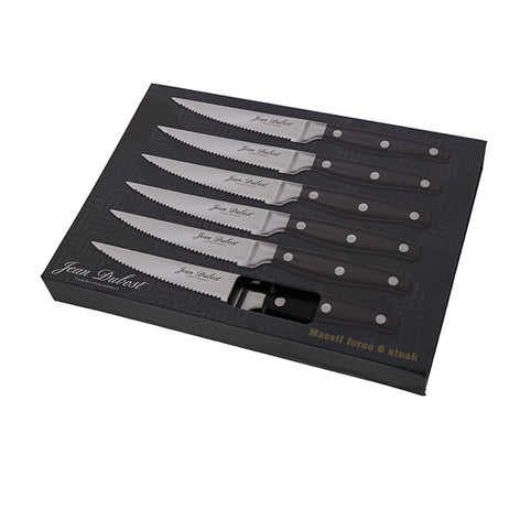 Coffret 6 couteaux à steak Massif lame inox micro dentée Jean Dubost - Mathon - 1