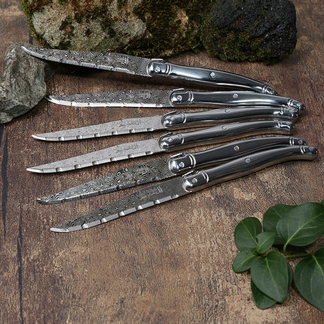 Coffret 6 couteaux Laguiole tout inox Damas Jean Dubost - Mathon - 2