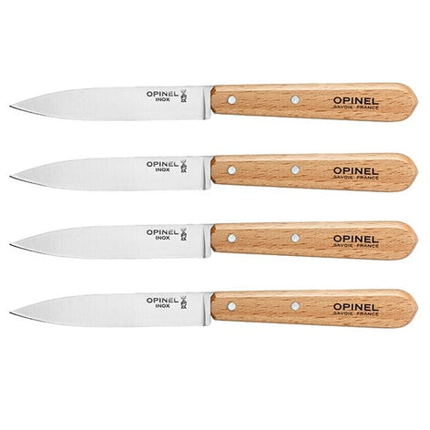 Lot 4 couteaux office N°112 lames lisses inox 10 cm couleur naturel Opinel - Mathon - 1