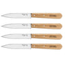 Lot de 4 couteaux office N°113 lames crantées inox 10 cm couleur naturel Opinel - Mathon - 1