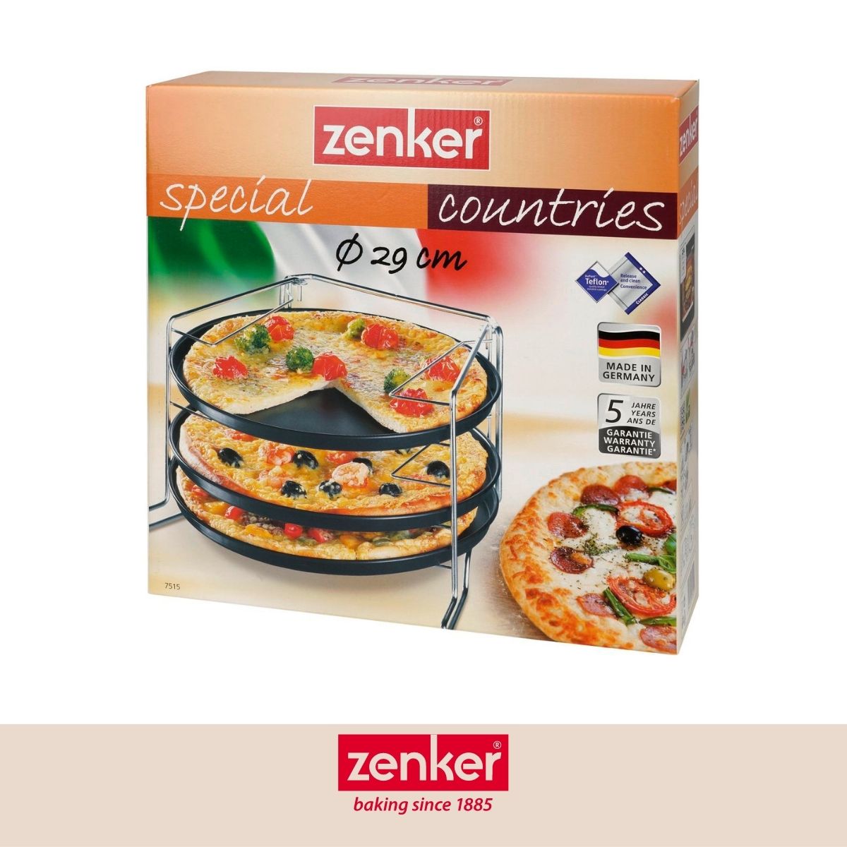 Set de 3 plaques à pizza et une grille de superposition 29 cm Zenker Special Countries Zenker - Mathon - 10