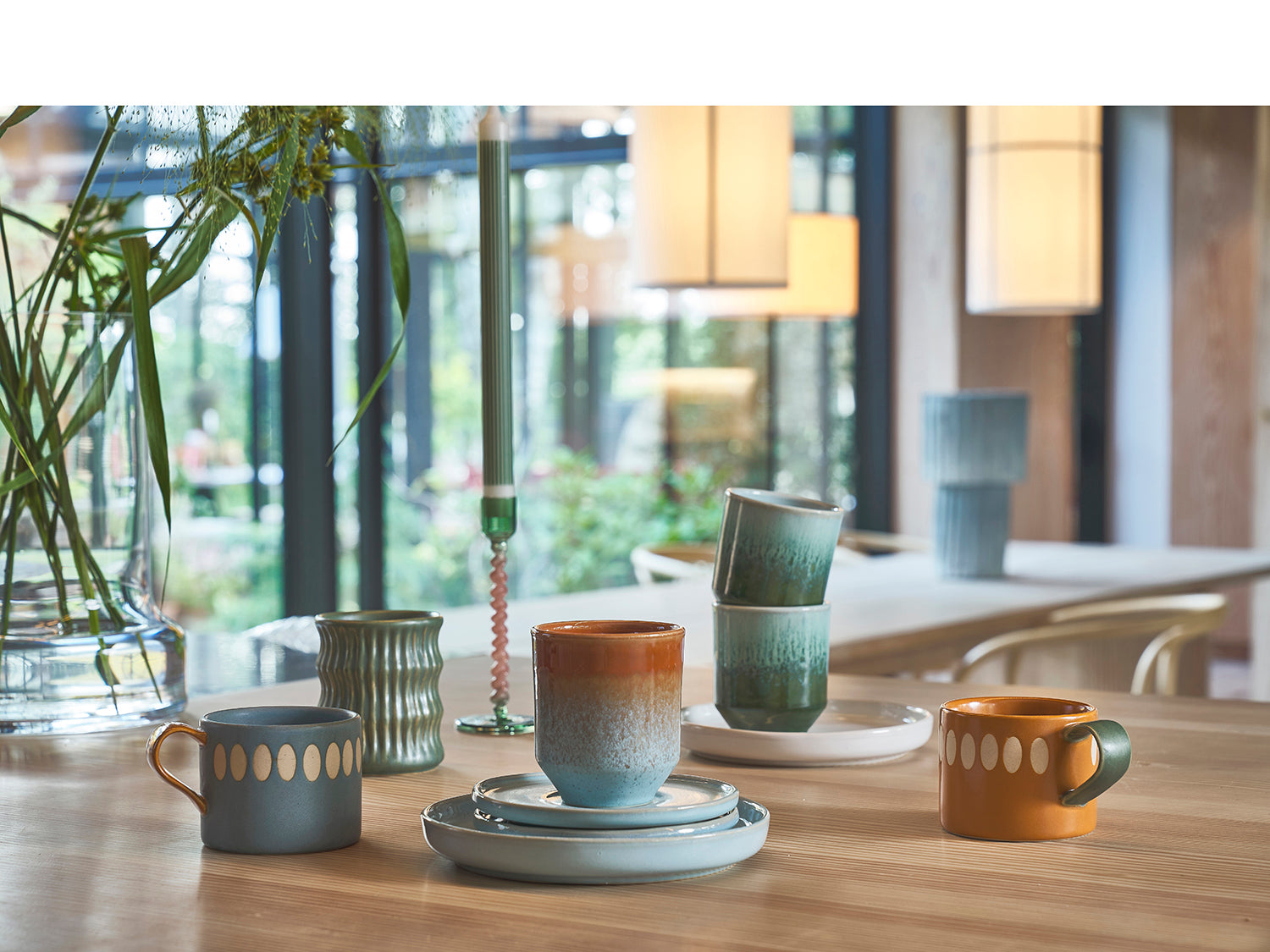 Set de 2 assiettes à gâteau STYLES en grès Crème Villa Collection - Mathon - 2