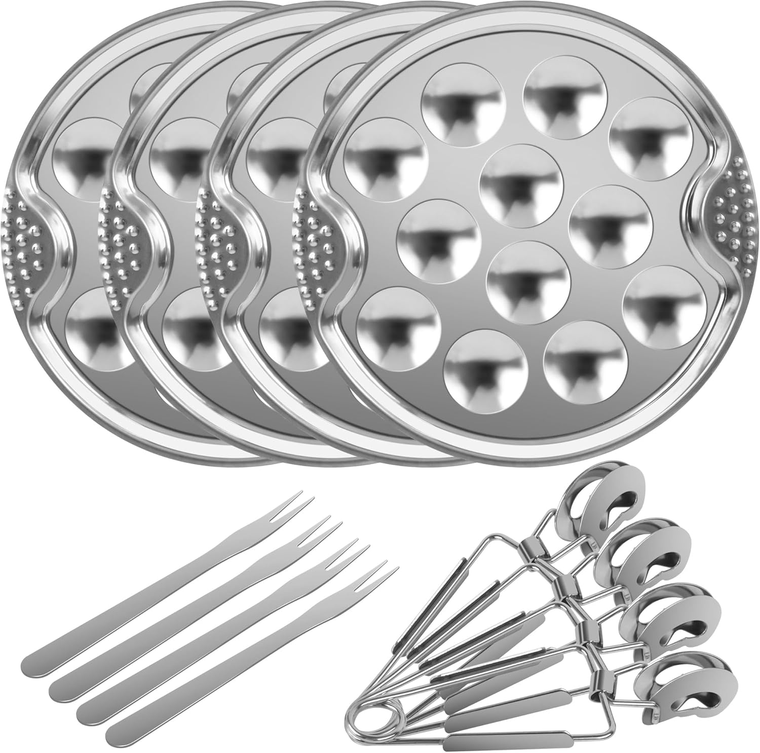 Service à escargots en acier inoxydable 12 pièces Vendos85 - Mathon