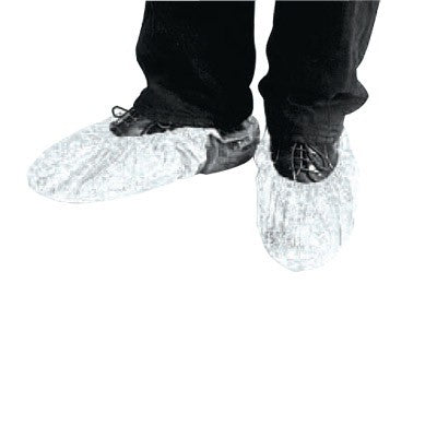 50Pcs - Surchaussure non tissé blanche semelle antidérapante  100x30x30mm FirstPack - Mathon - 1