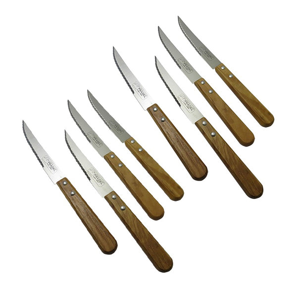 Lot de 8 couteaux à steak en olivier Jean Dubost - Mathon