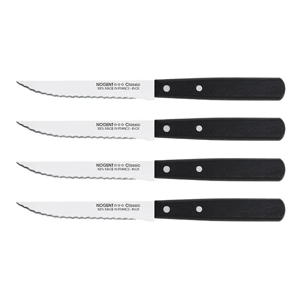 Set de 4 couteaux à steak 11 cm noir Nogent - Mathon