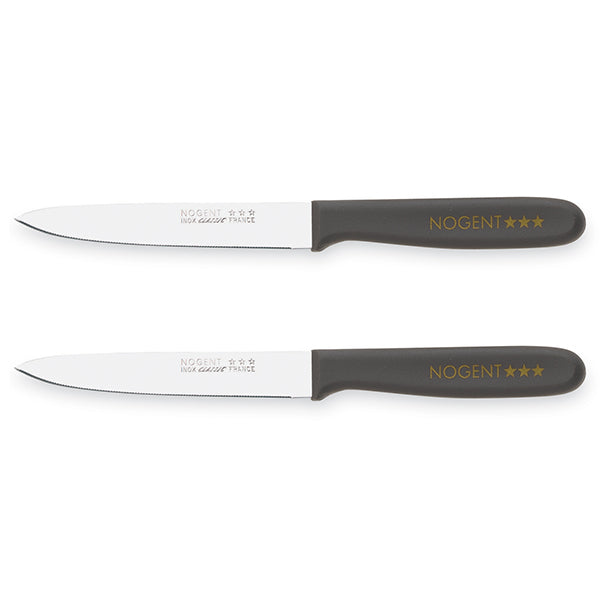 Lot de 2 couteaux à tomate Classic 11 cm taupe Nogent - Mathon