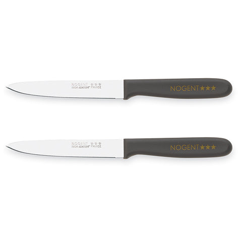 Lot de 2 couteaux à tomate Classic 11 cm taupe Nogent - Mathon