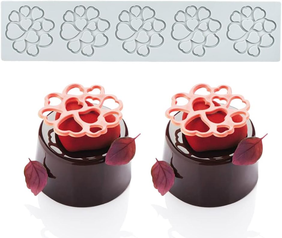 Moule Gâteau Comestible Cuisine Moléculaire Décoration, 5 Trous Cœur Vendos85 - Mathon