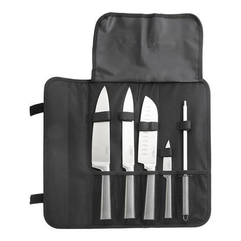 Sacoche 4 couteaux de cuisine et fusil à aiguiser Pradel Jean Dubost - Mathon - 1