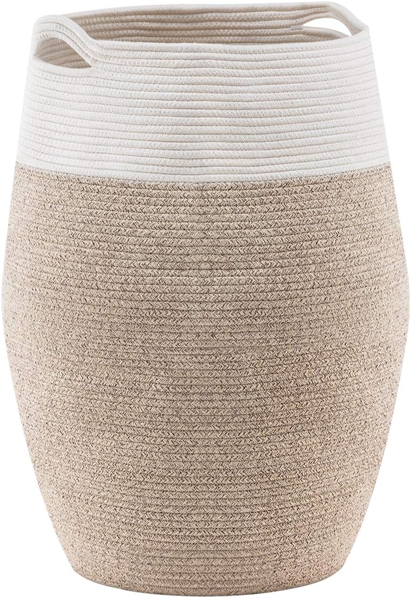 Panier à linge en coton tressé marron 105 L Vendos85 - Mathon