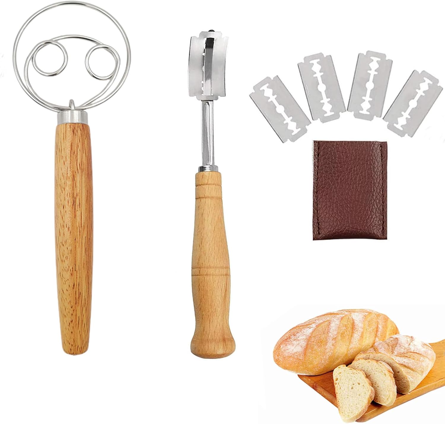 Ensemble Lame et Fouet à Pâte en Bois et Inox Vendos85 - Mathon