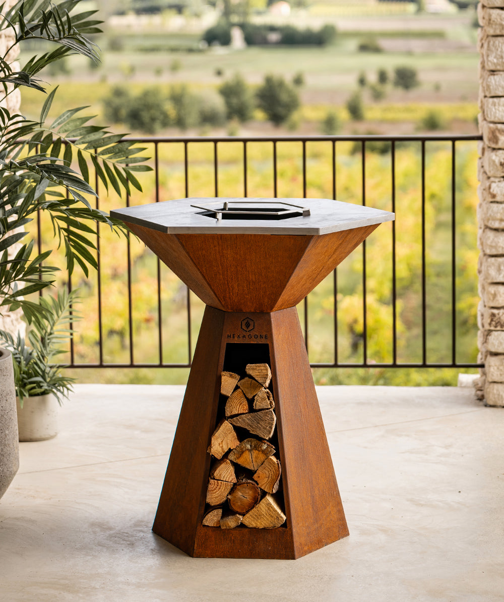Brasero Agape | Corten 85 Hexagone - Mathon - 2