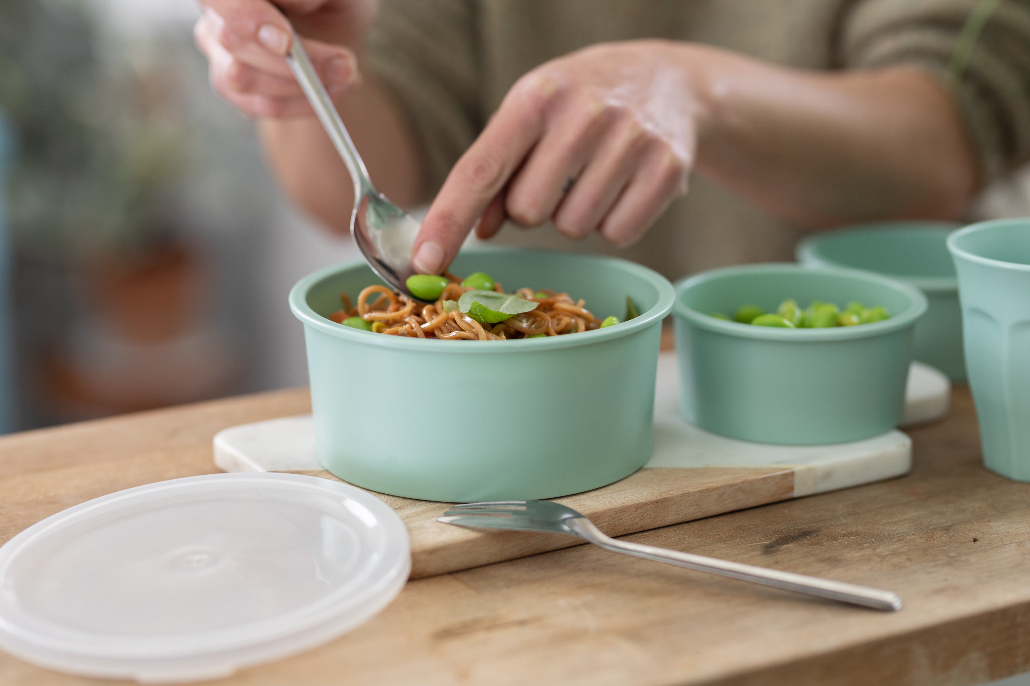 6Pcs - Bol Phoenix en plastique RPET réemployable vert d