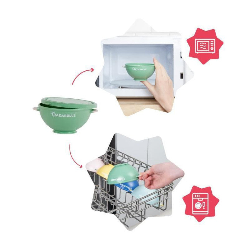 Badabulle Lot De 5 Bols Antiderapants 330ml Et 3 Cuilleres Souples Babymoov - Mathon - 4