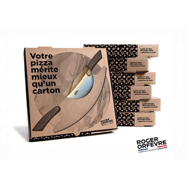 Coffret couteau Pizza Rocket et planche à pizza 33 cm Roger Orfèvre - Mathon - 2