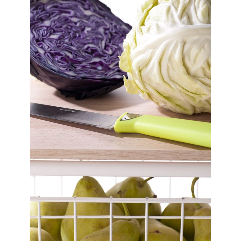 Chariot de cuisine fiesta avec 4 paniers amovibles – desserte polyvalente, blanc et hêtre Don Hierro - Mathon - 8