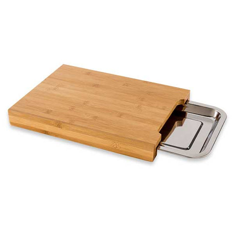 Planche à découper bambou 34 cm avec bac amovible inox Mathon - Mathon - 2