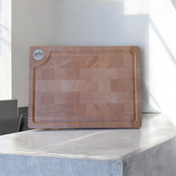 Planche à découper en bois debout hêtre avec rigole et poignée usinée 39,3 x 28,9 cm Roger Orfèvre - Mathon - 2