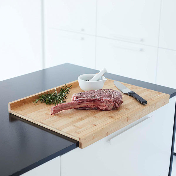 Planche à découper en bambou réversible avec rainure et ajustable au plan de travail 60 × 40 cm Point Virgule - Mathon - 2