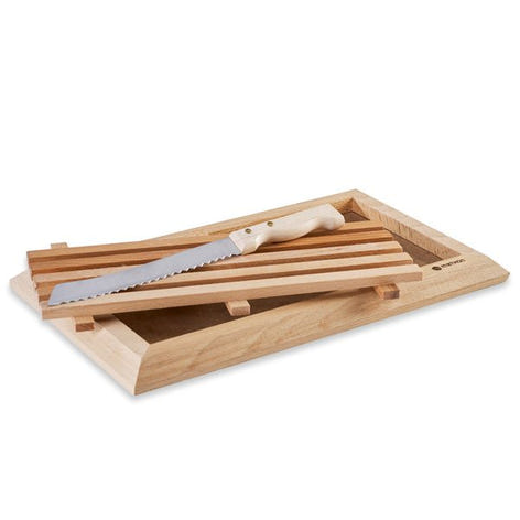 Planche à pain en hêtre avec grille amovible et couteau 38,5 cm Mathon - Mathon - 2
