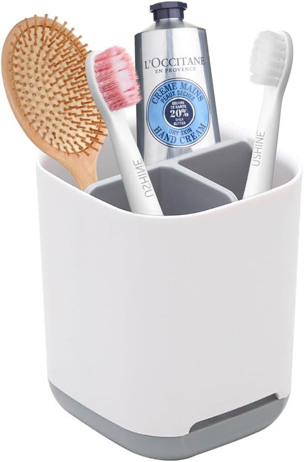 Porte-brosse à dents blanc gris Vendos85 - Mathon
