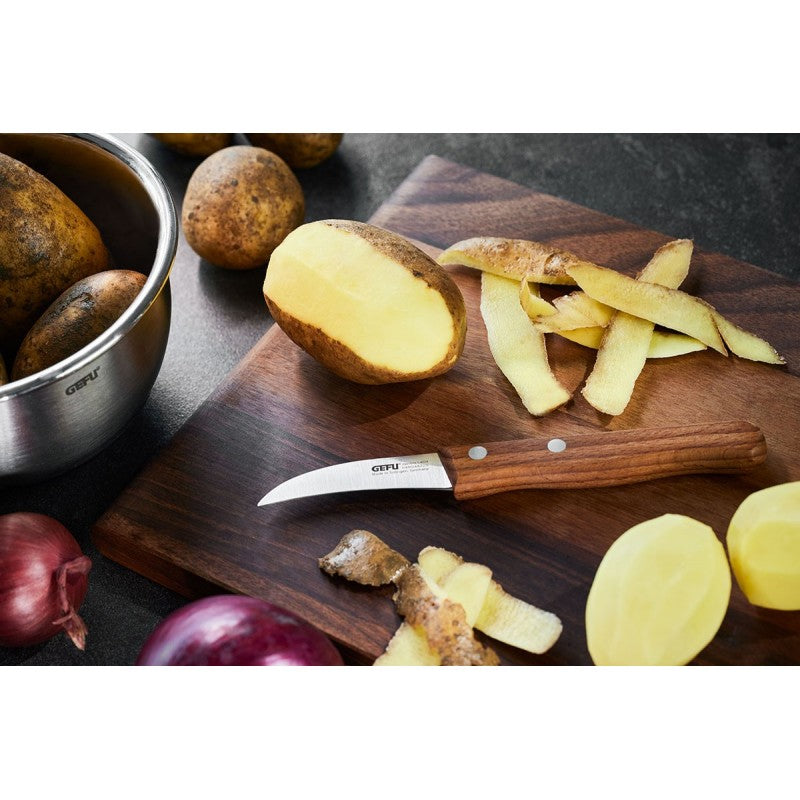 Couteau éplucheur Hummeken en acier inoxydable et bois de noyer Gefu - Mathon - 3