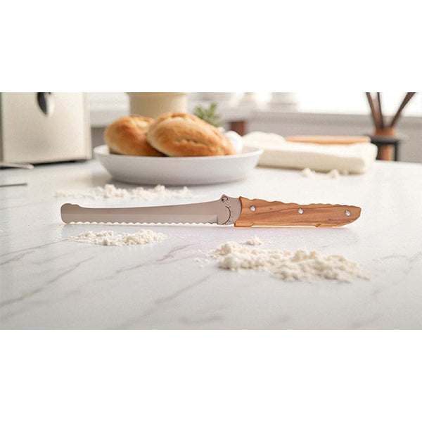 Coffret 3 couteaux à pain, fromage et tartineur en bois d’olivier Roger Orfèvre - Mathon - 2