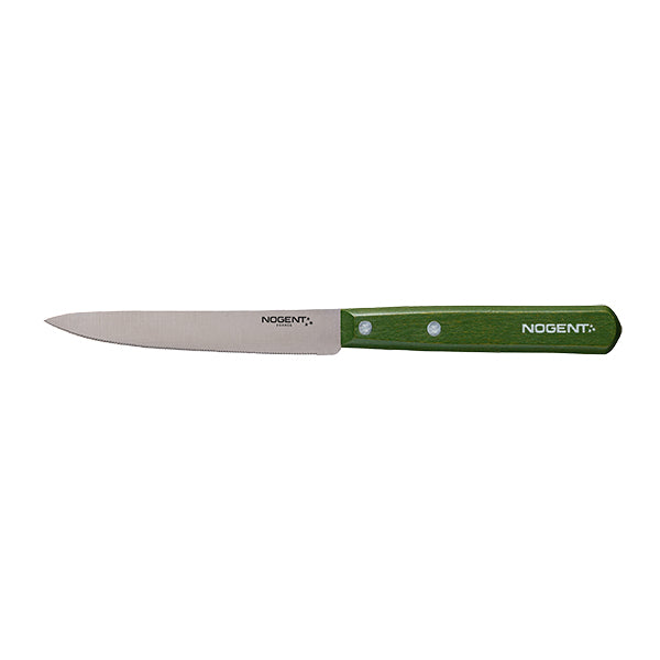 Couteau à tomate lame crantée 11 cm bois de charme kaki Iconic Nogent - Mathon