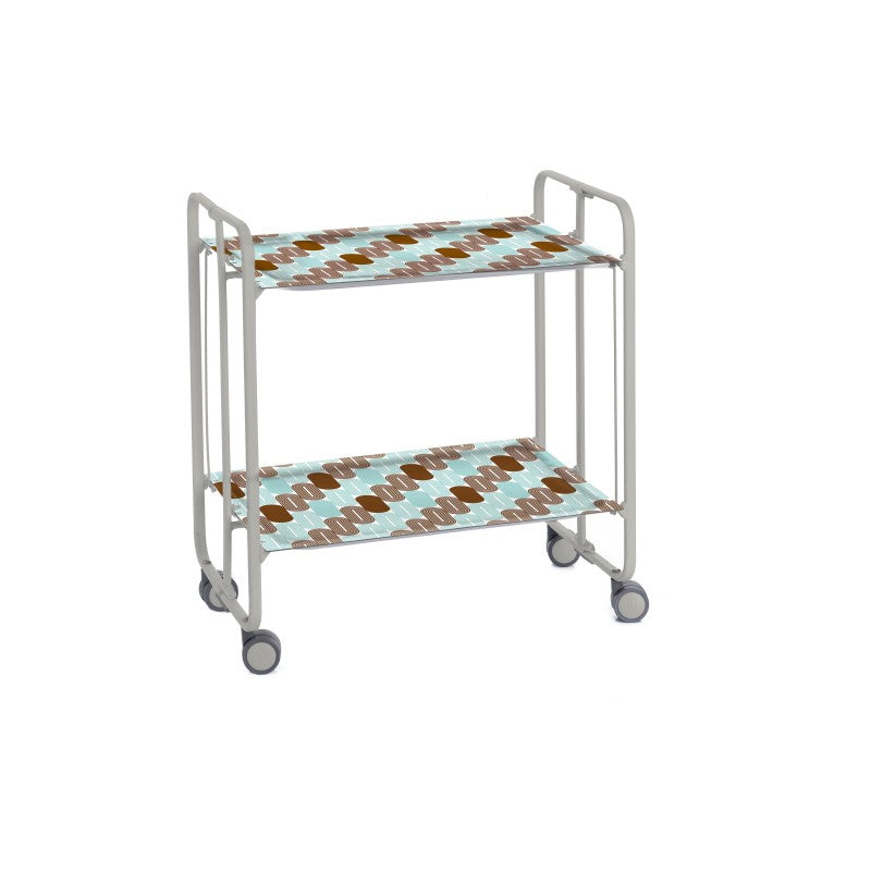 Desserte pliante 2 niveaux avec roulettes – structure gris aluminium, bauhaus Don Hierro - Mathon - 1