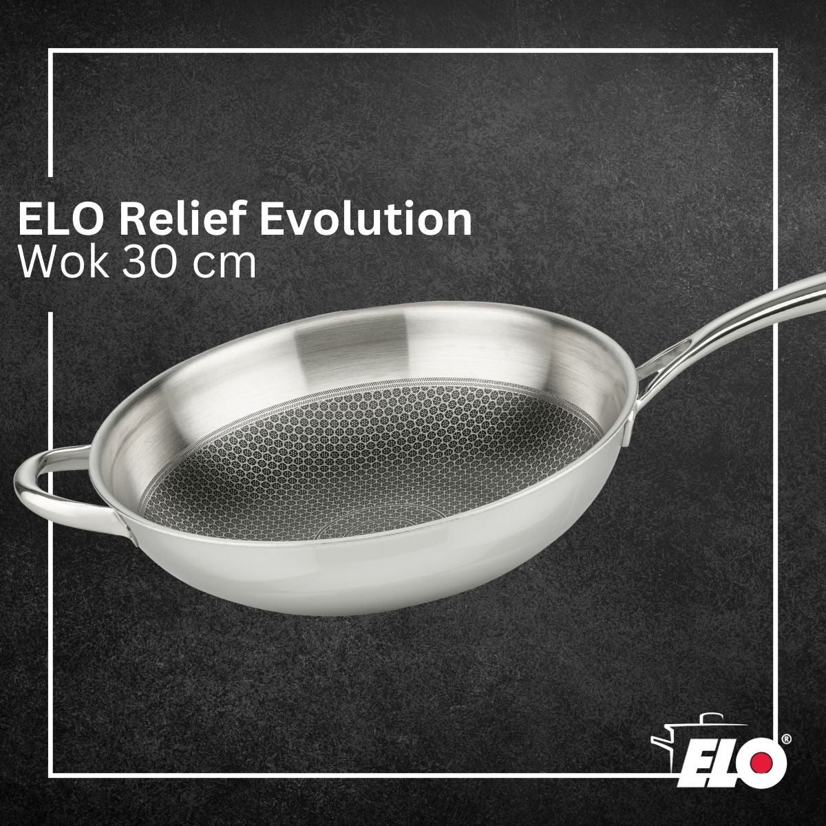 Poêle wok 30 cm en inox 18/10  Relief Evolution Elo - Mathon - 2
