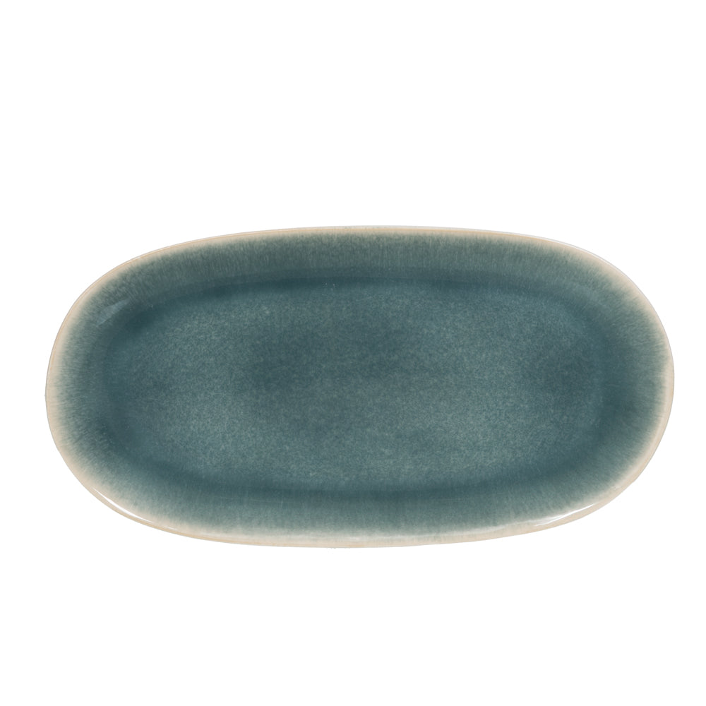Plat ovale Oslo bleu 38x19 cm Table passion - Mathon - 1