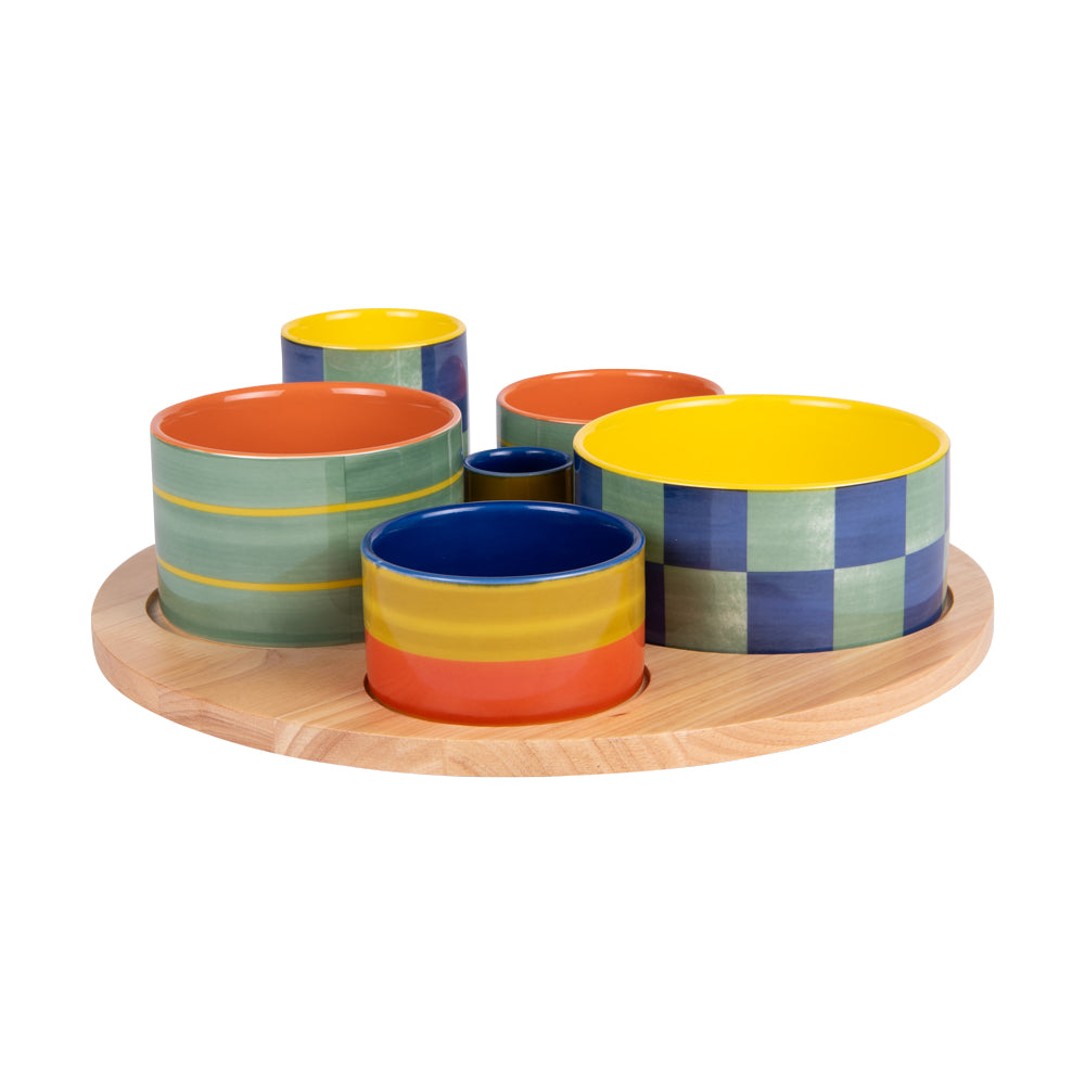 Service apéritif 6 pièces Capri 31cm Table passion - Mathon - 1