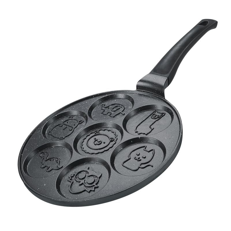 Poêle à crêpes et galettes avec 7 motifs animaux 26cm Herzberg HGCP267ANL Herzberg - Mathon - 1