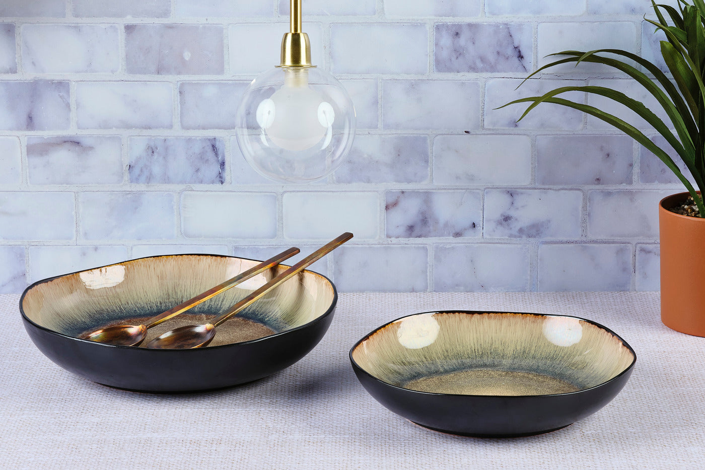 Corbeille à fruits IRIS Ø27,5cm et Ø32,5cm - 2 pièces - Marron sauvage Björn - Mathon - 2