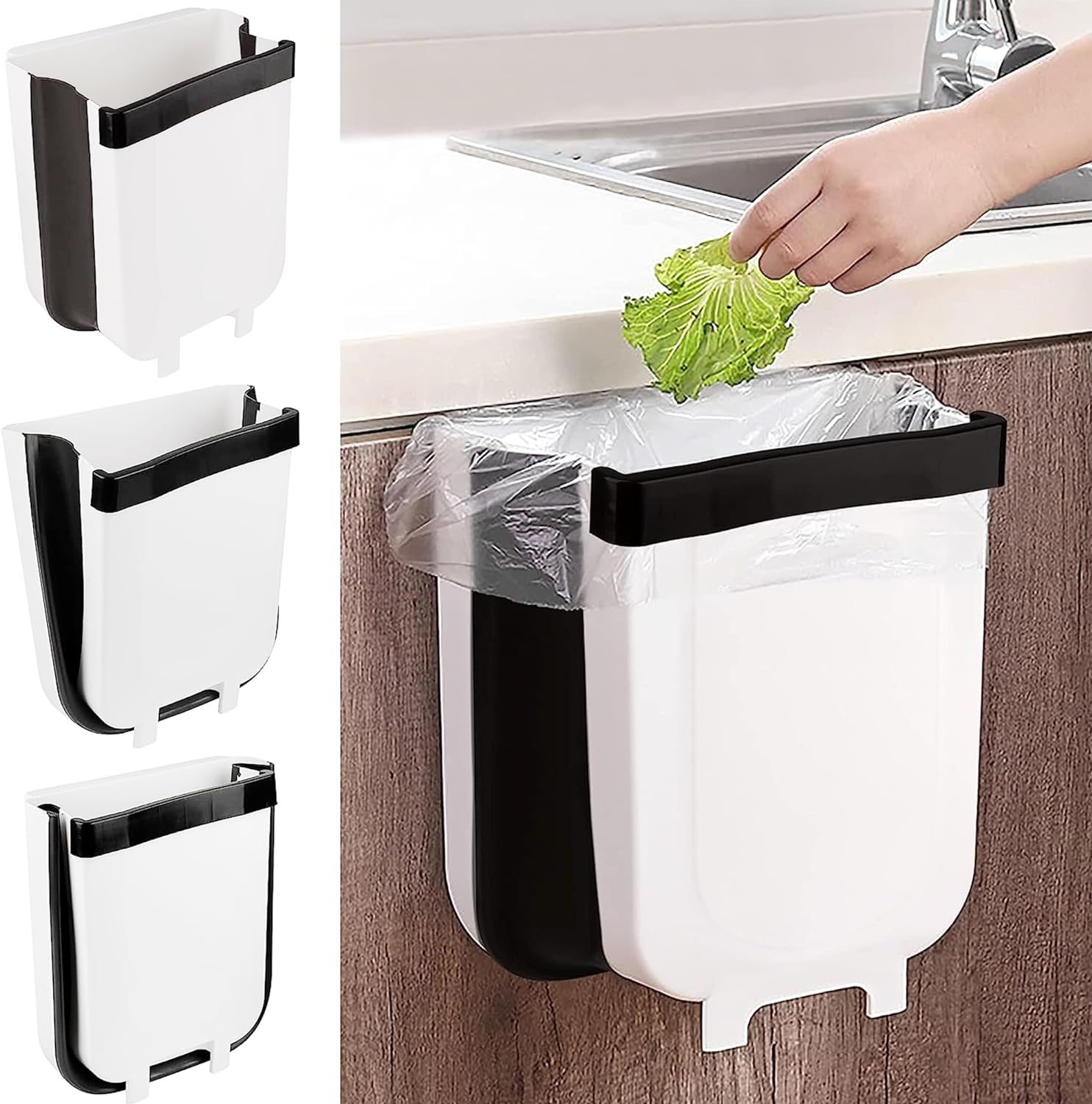 Poubelle Pliable Design Suspendu de 9L blanc Vendos85 - Mathon