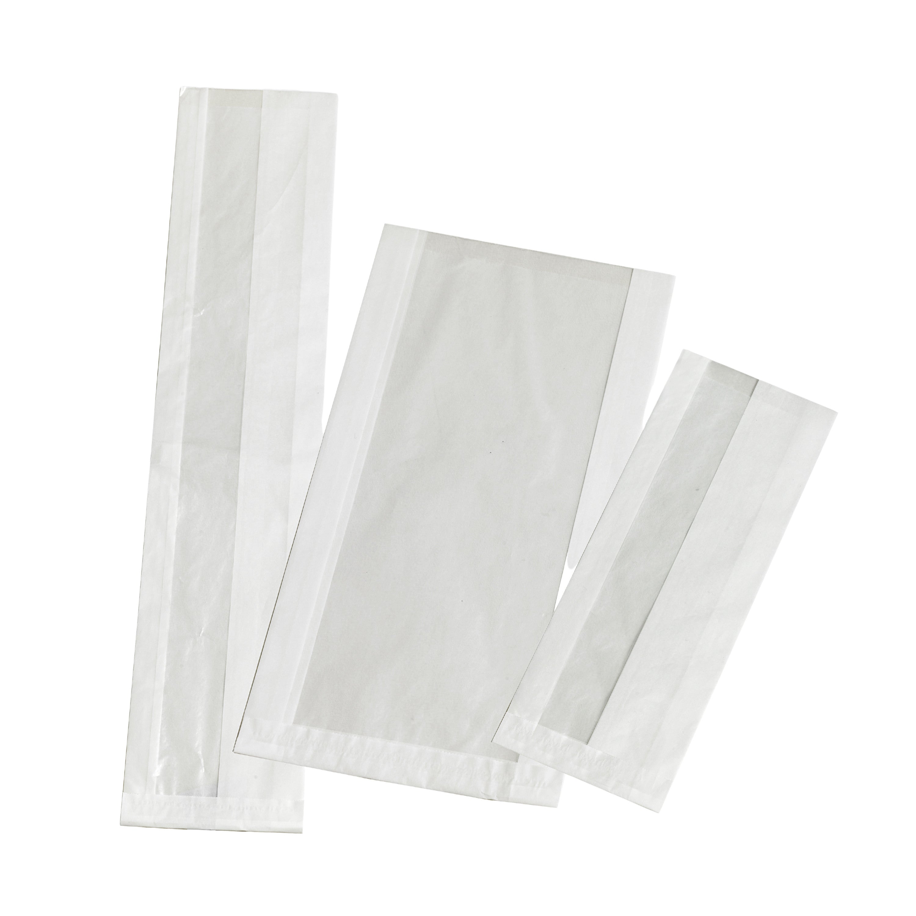 1000Pcs - Sac sandwich blanc ingraissable en papier kraft à fenêtre cristal et 6 cm de soufflet 110x40x310mm FirstPack - Mathon - 3
