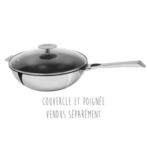 Wok inox antiadhésif Exceliss+ à poignée amovible 20cm Cristel - Mathon - 4