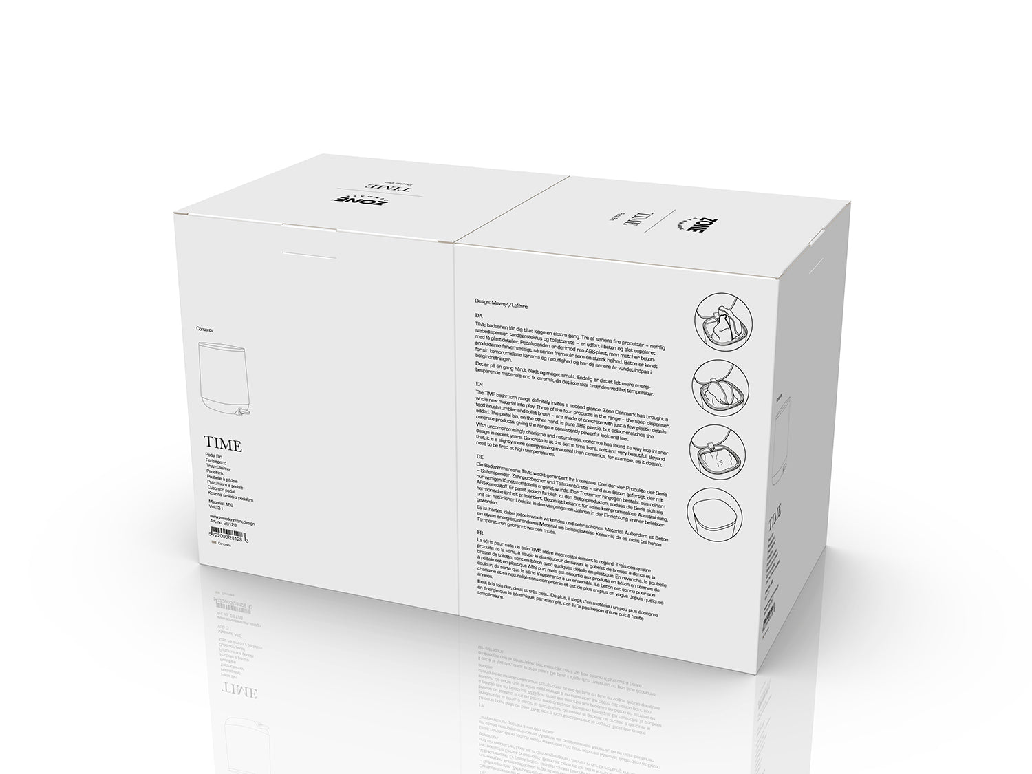 Poubelle à pédale TIME en abs Concrete Zone Denmark - Mathon - 6